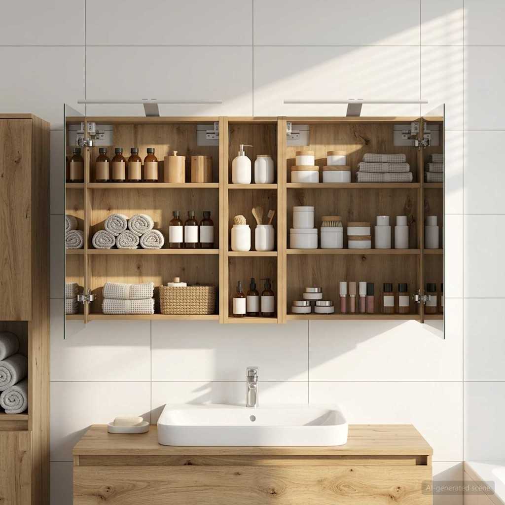 Badezimmerschrank-Set 3 pcs 80 x 10,5 x 50 cm Holzwerkstoff