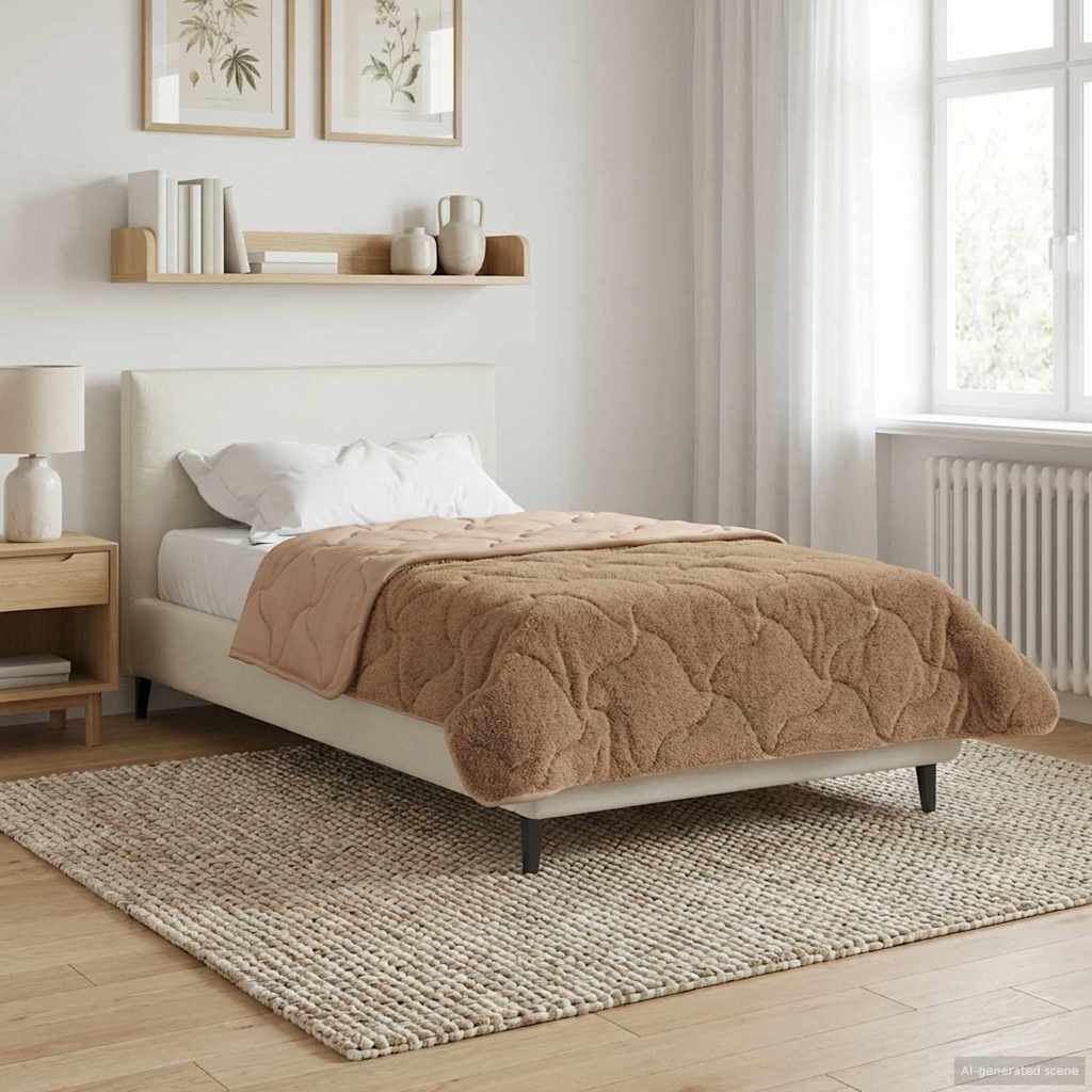 Sommerdecke Anthrazit 135 x 200 cm Mikrofaser und Teddy-Fleece