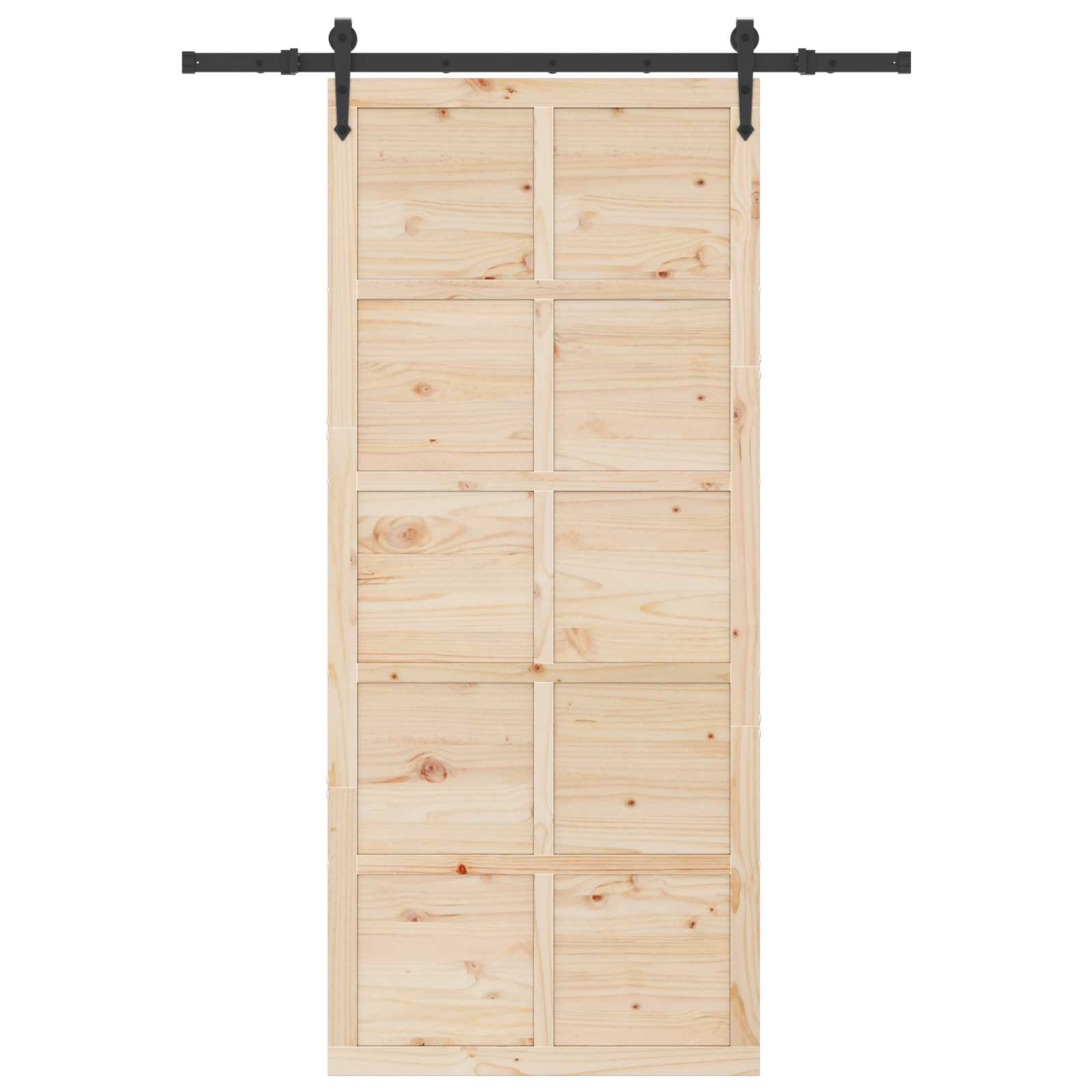 Schiebetür Natur 100 x 208 cm Massives Kiefernholz