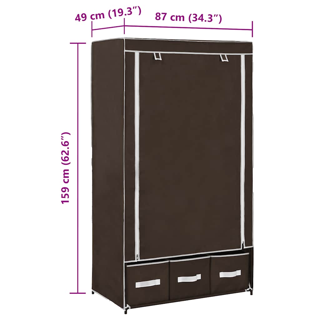 Kleiderschrank Schwarz 87 x 49 x 159 cm Stoff