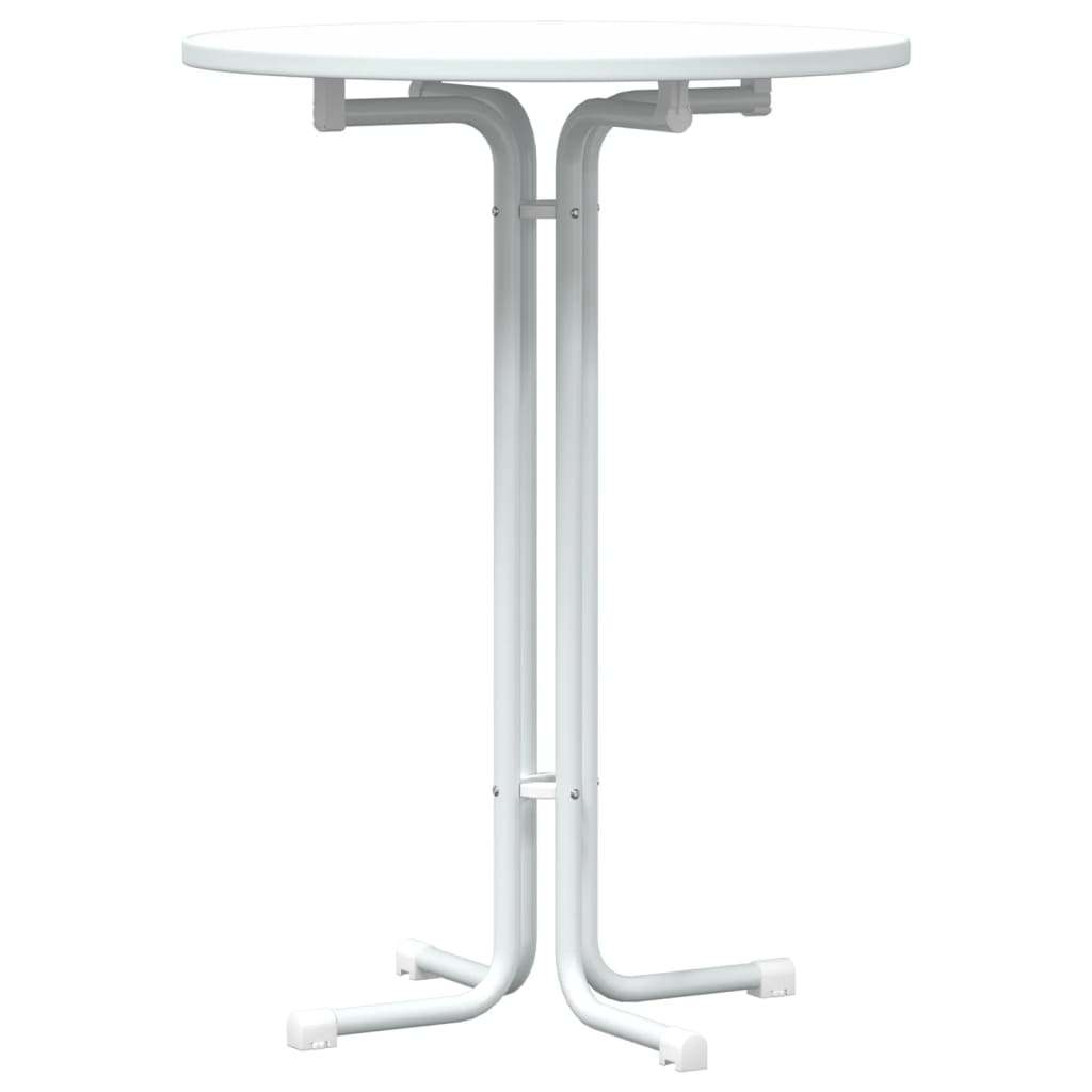Bartisch Weiß Ø60x110 cm Holzwerkstoff und Stahl