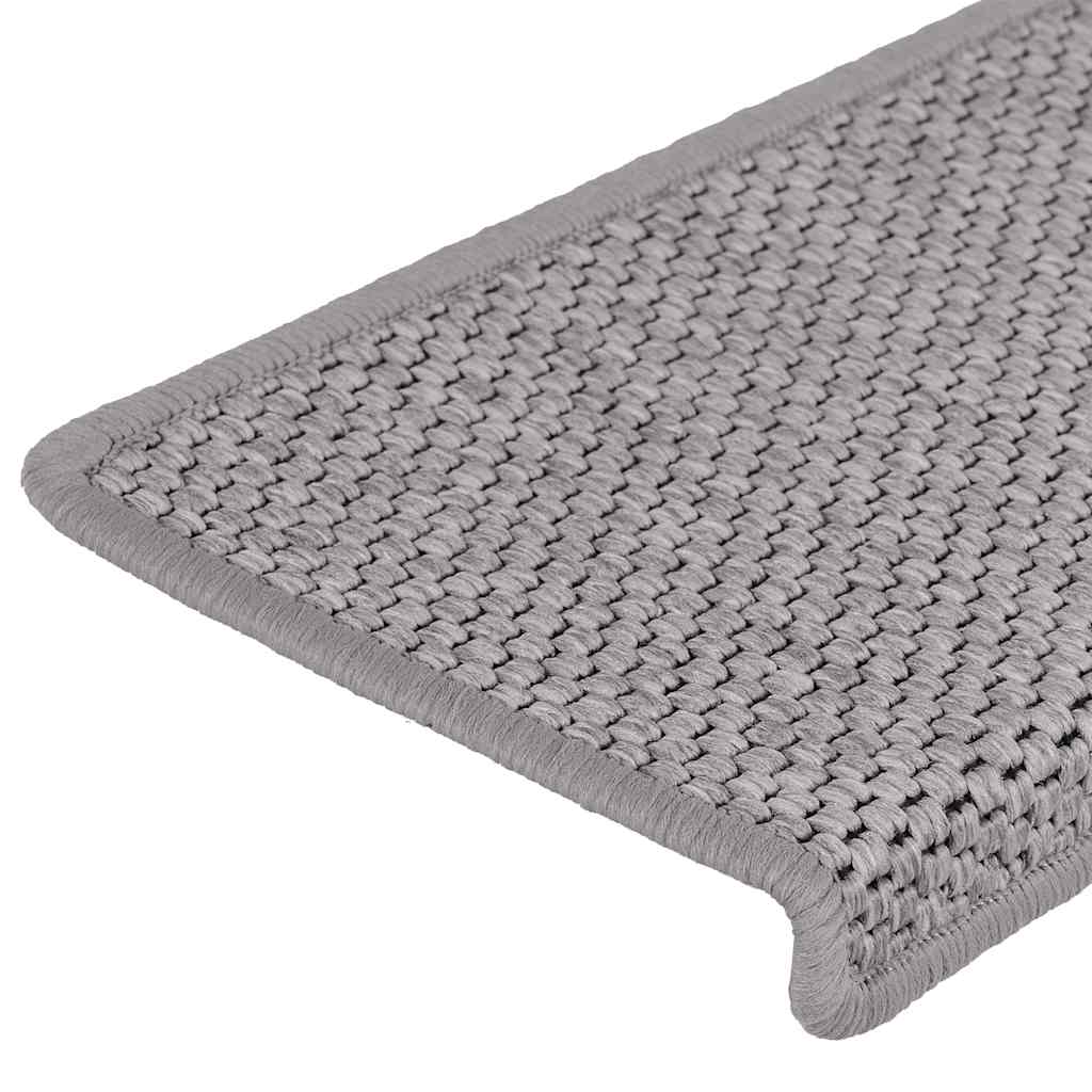 Treppenmatten Selbstklebend Sisal-Look 15 Stk. 65x21x4 Platina