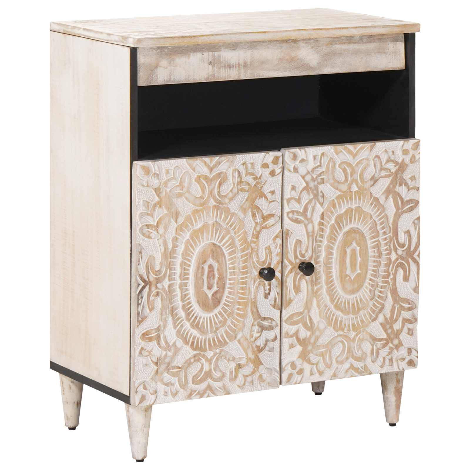 Sideboard mit Speicher Braun 60 x 33,5 x 75 cm Massivholz Mango