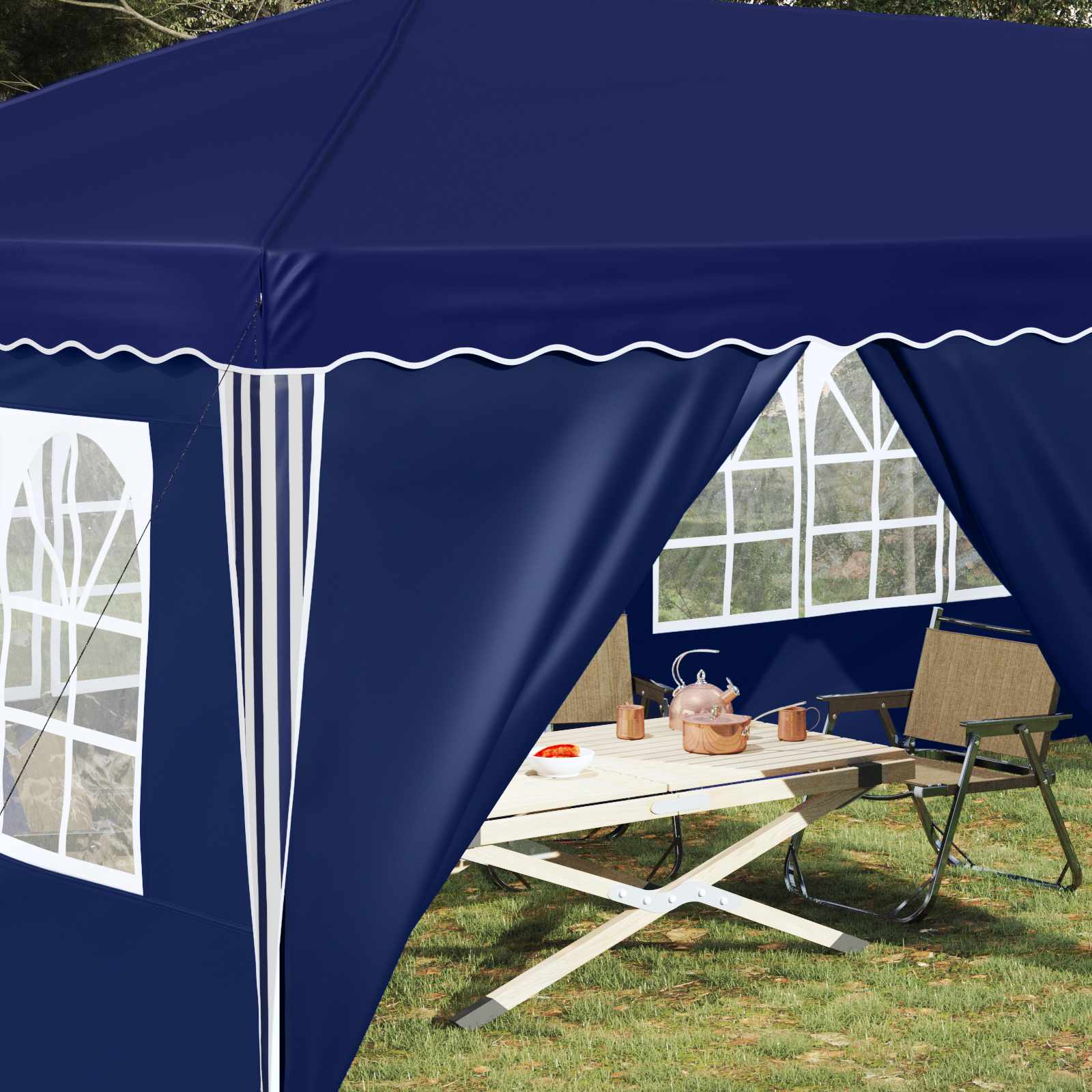 Pop-up Partyzelt 575 x 290 x 245 cm Creme