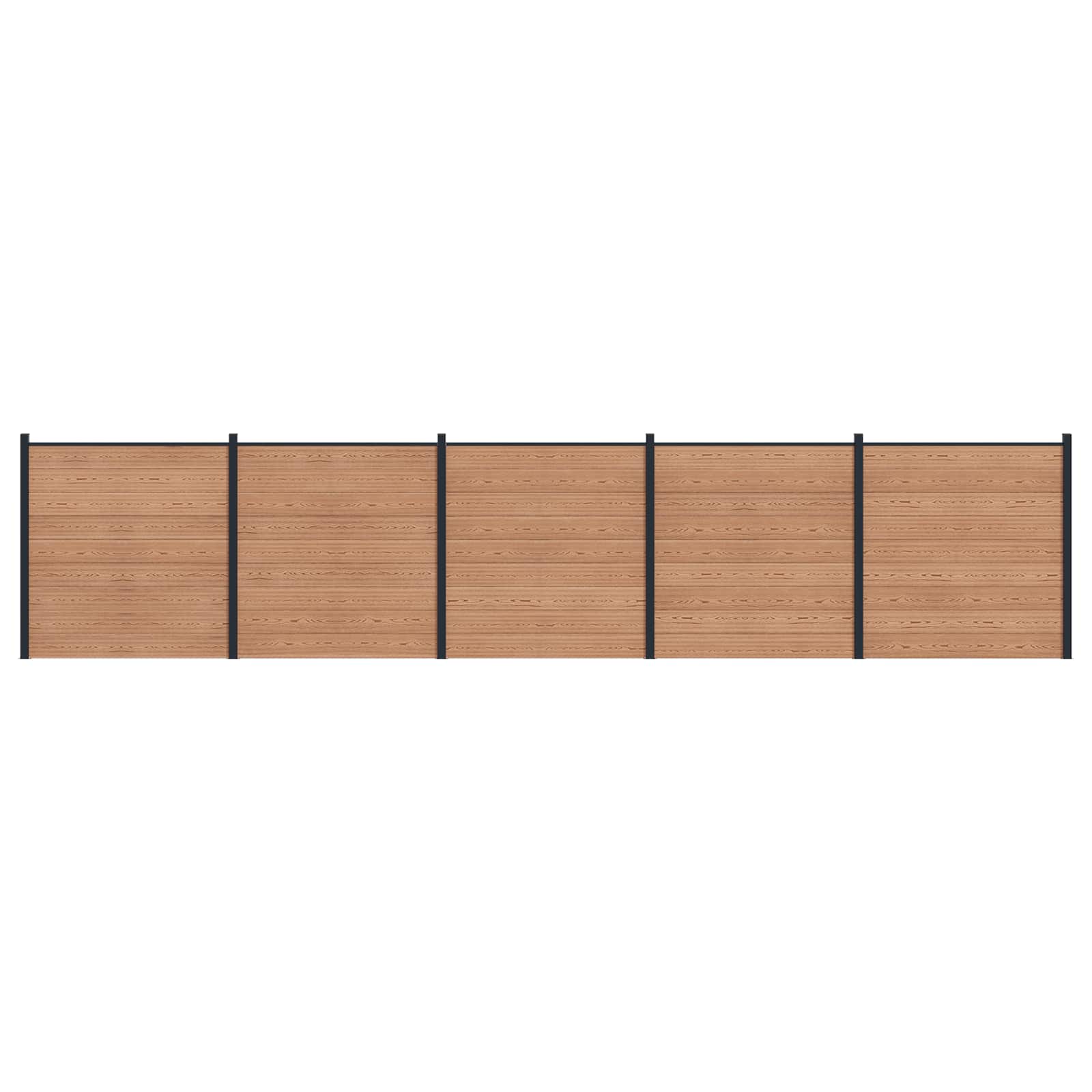 Zaunelement WPC 180x186 cm Schwarz