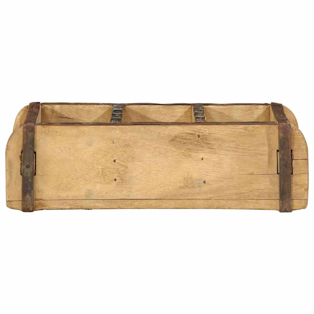Tablett Braun 30 x 15 x 9 cm Massives upgecyceltes Holz