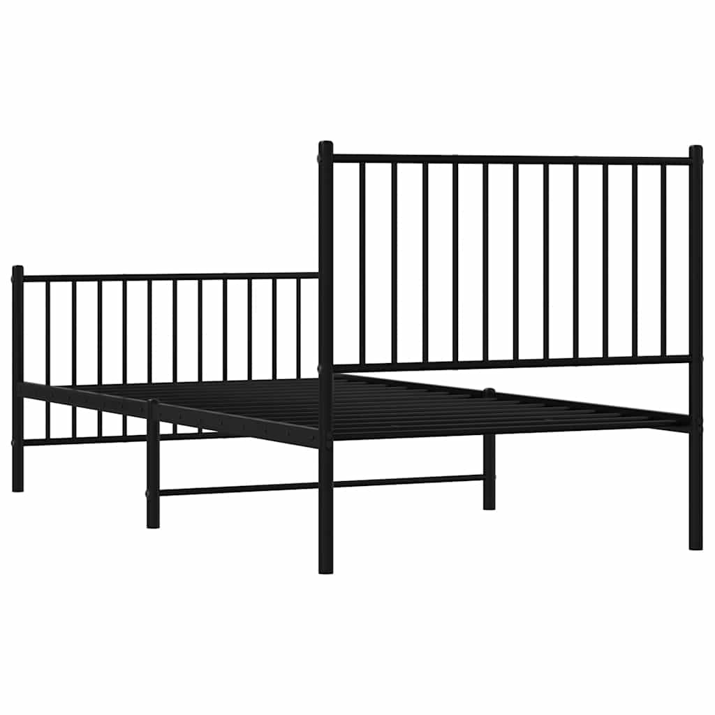 Bettgestell Metall Schwarz 75x190 cm