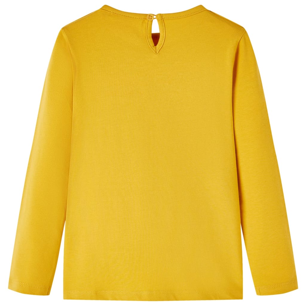 Kinder-Langarmshirt Dunkles Ocker 128