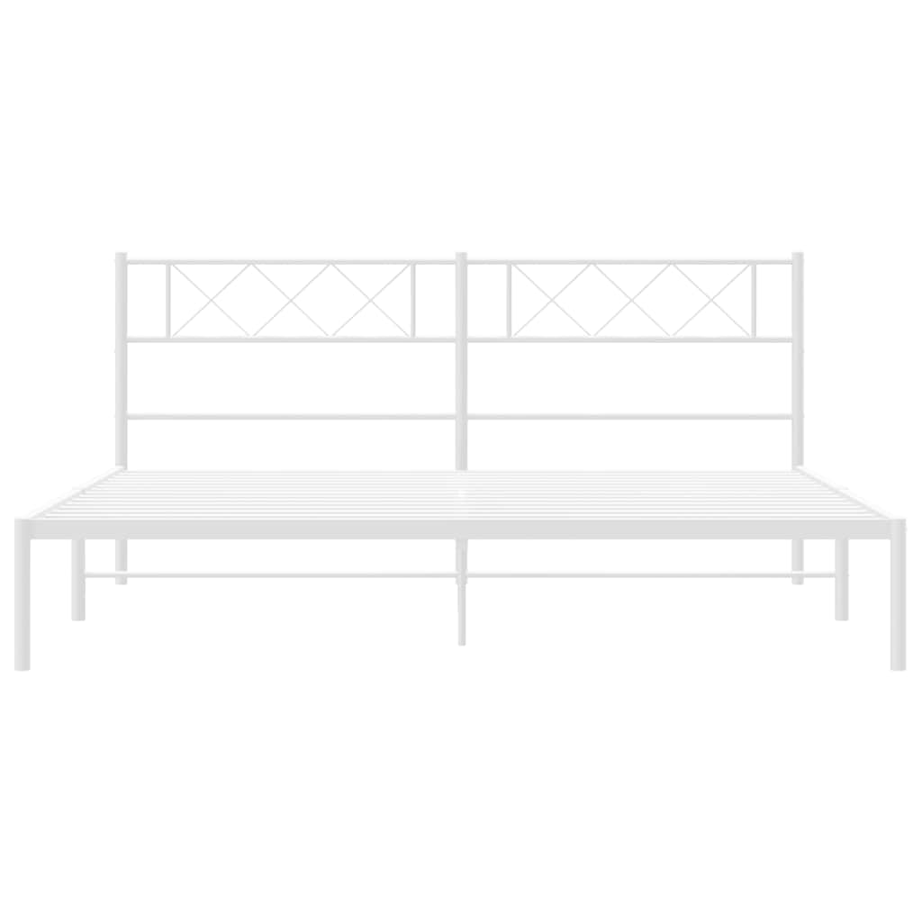 Bettgestell mit Kopfteil Metall Schwarz 100x190 cm