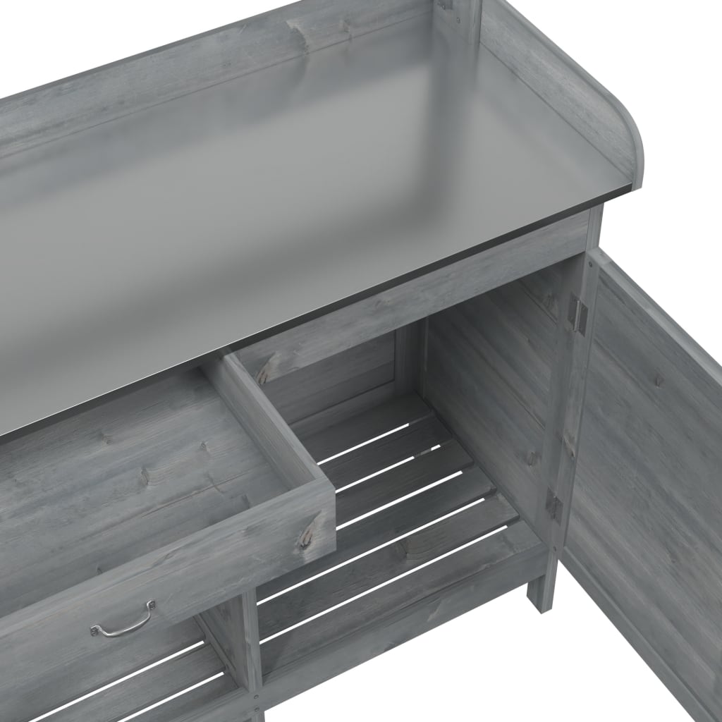 Pflanztisch mit Schrank 110,5x45x124,5 cm Massivholz Tanne