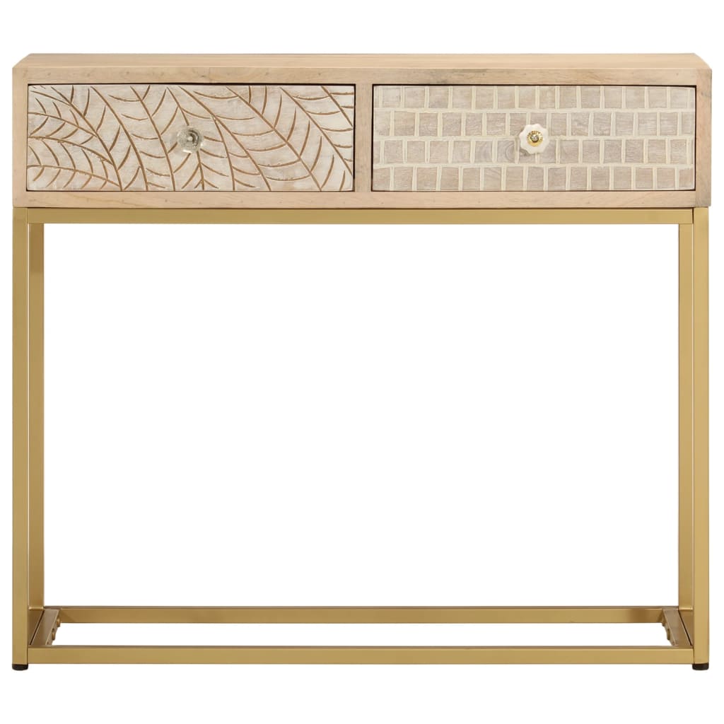 Nachttisch 40x30x50 cm Massivholz Mango und Eisen