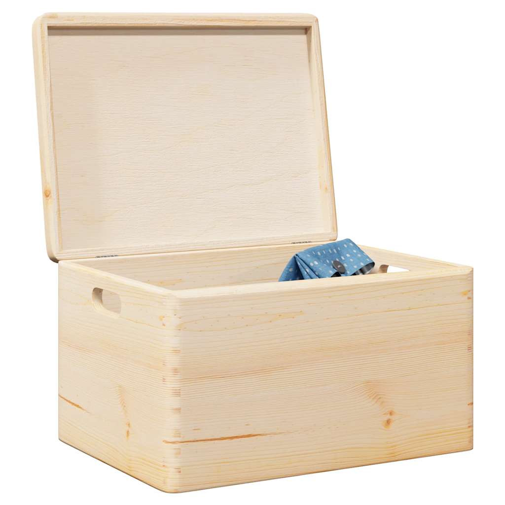 Holzkiste mit Deckel 40x30x13 cm Massivholz Kiefer