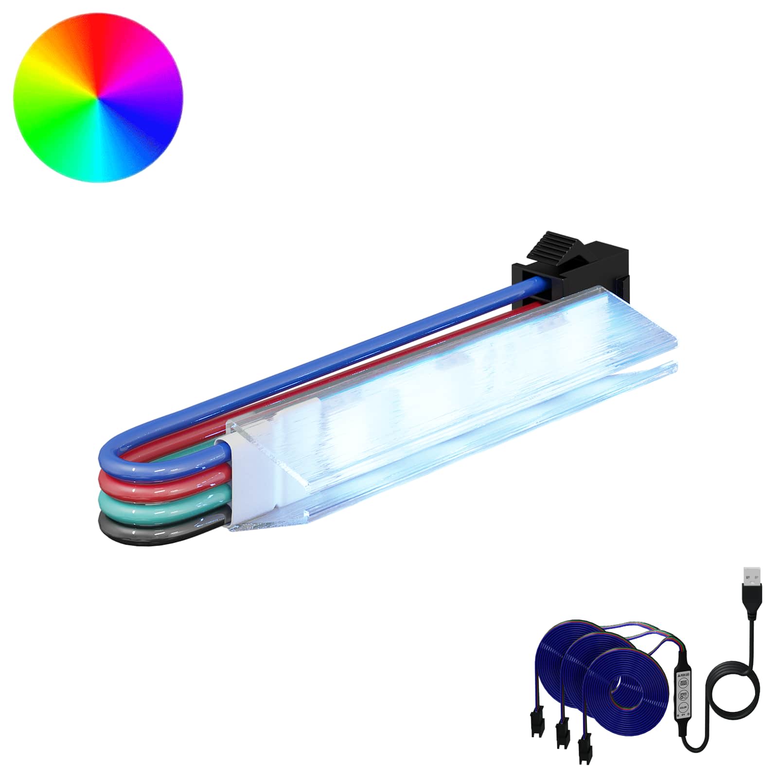 LED Streifen 2 pcs Schwarz und Weiß 1745 mm