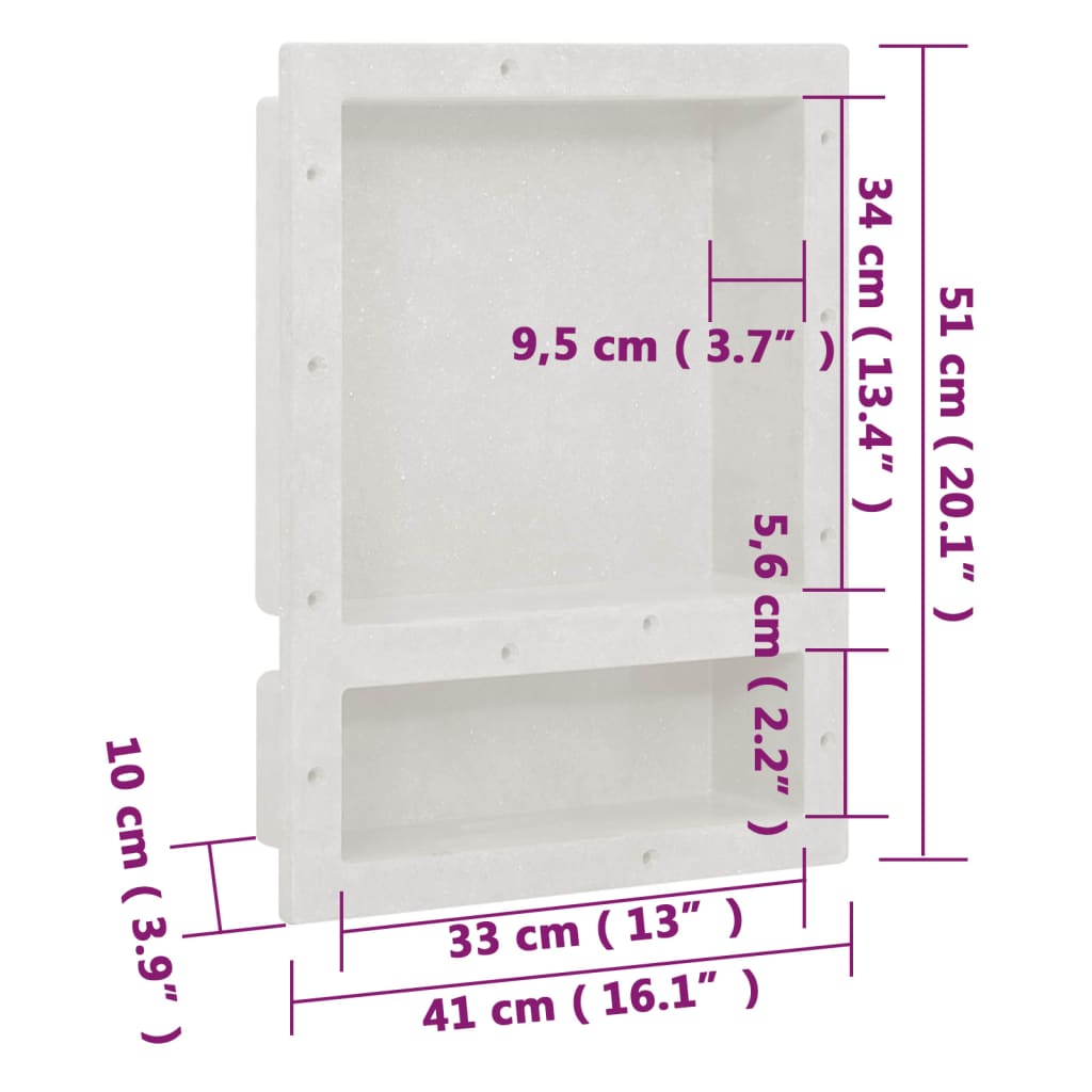 Duschnische Mattgrau 41x36x10 cm