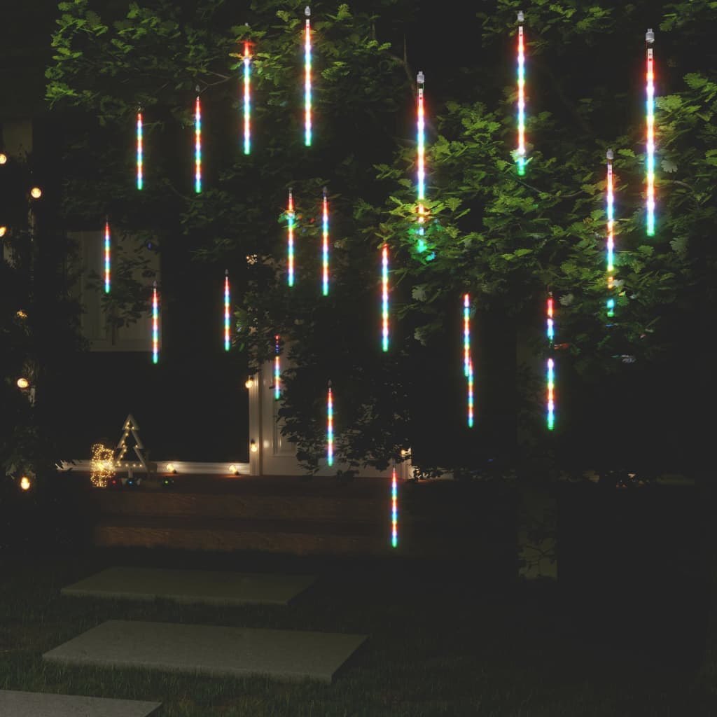 LED Meteor-Lichter 8 Stk. 30 cm Kaltweiß 192 LEDs