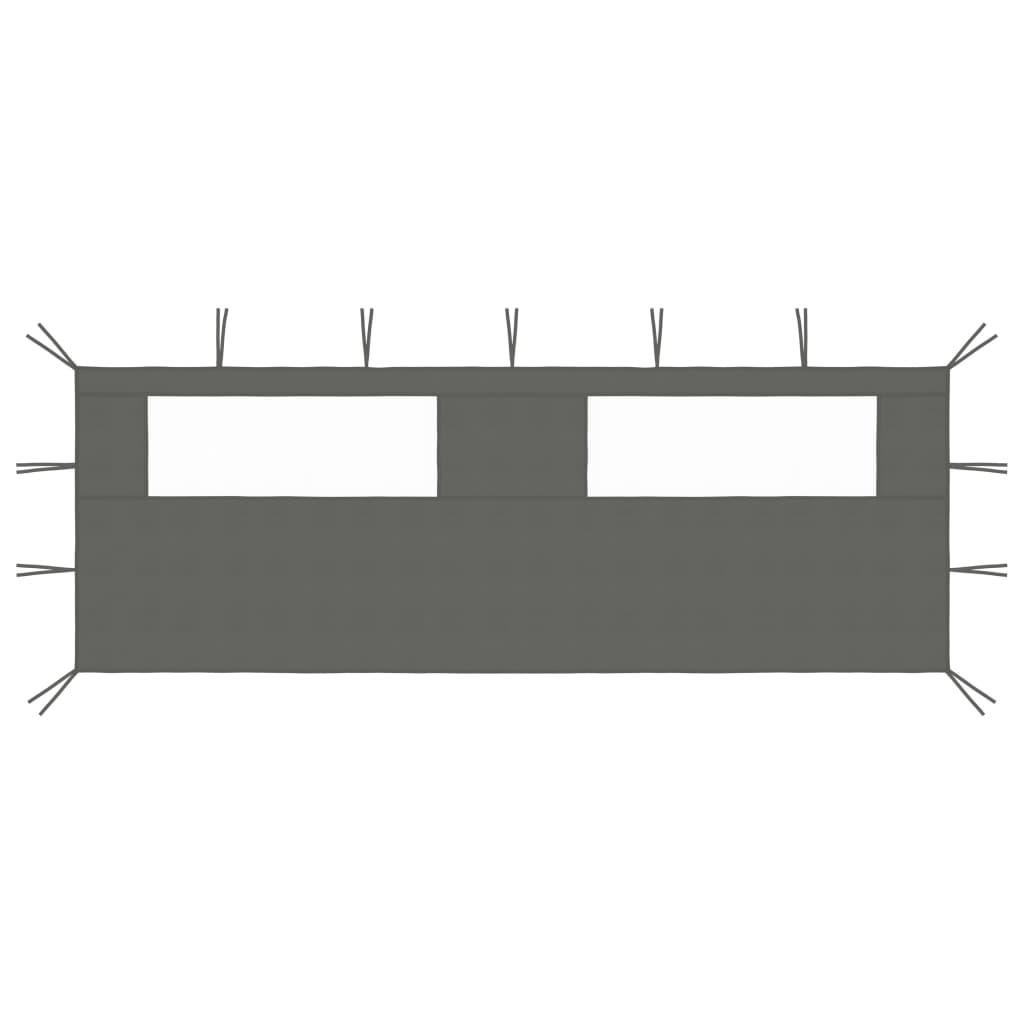 Pavillon-Seitenwand mit Fenstern 6x2 m Creme