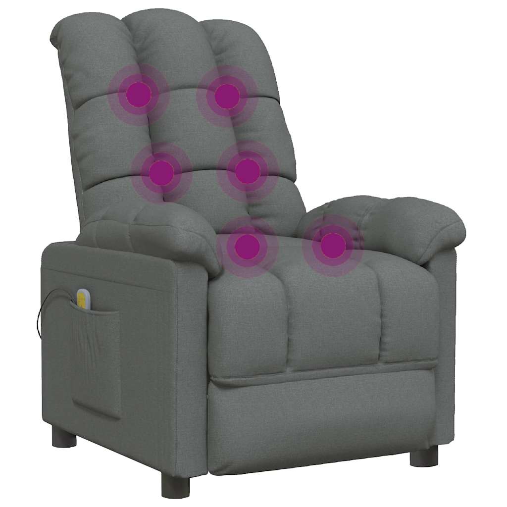 Massagesessel Hellgrau Stoff