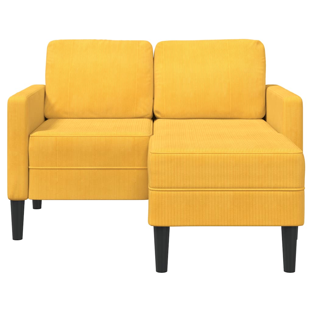 2-Sitzer-Sofa mit Chaiselongue L-Form Hellgrau 125 cm Leinen