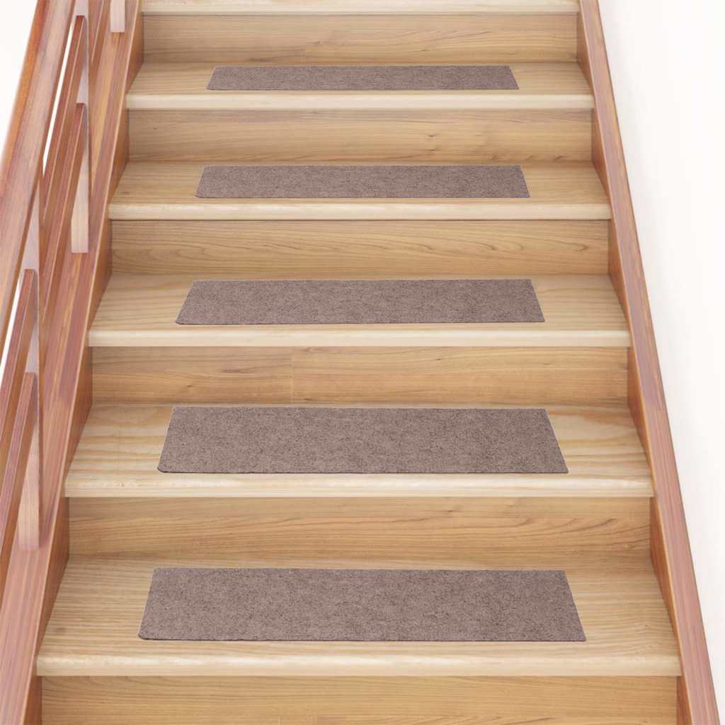 Stufenmatten Selbstklebend 15 Stk. 60x25 cm Hellbraun Rechteckig