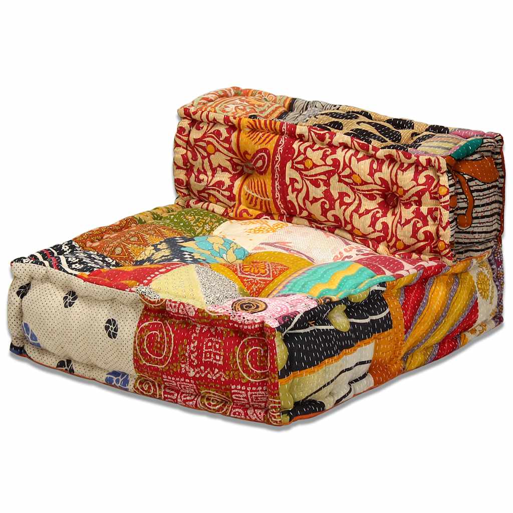 2-Sitzer Modularer Pouf Patchwork Stoff
