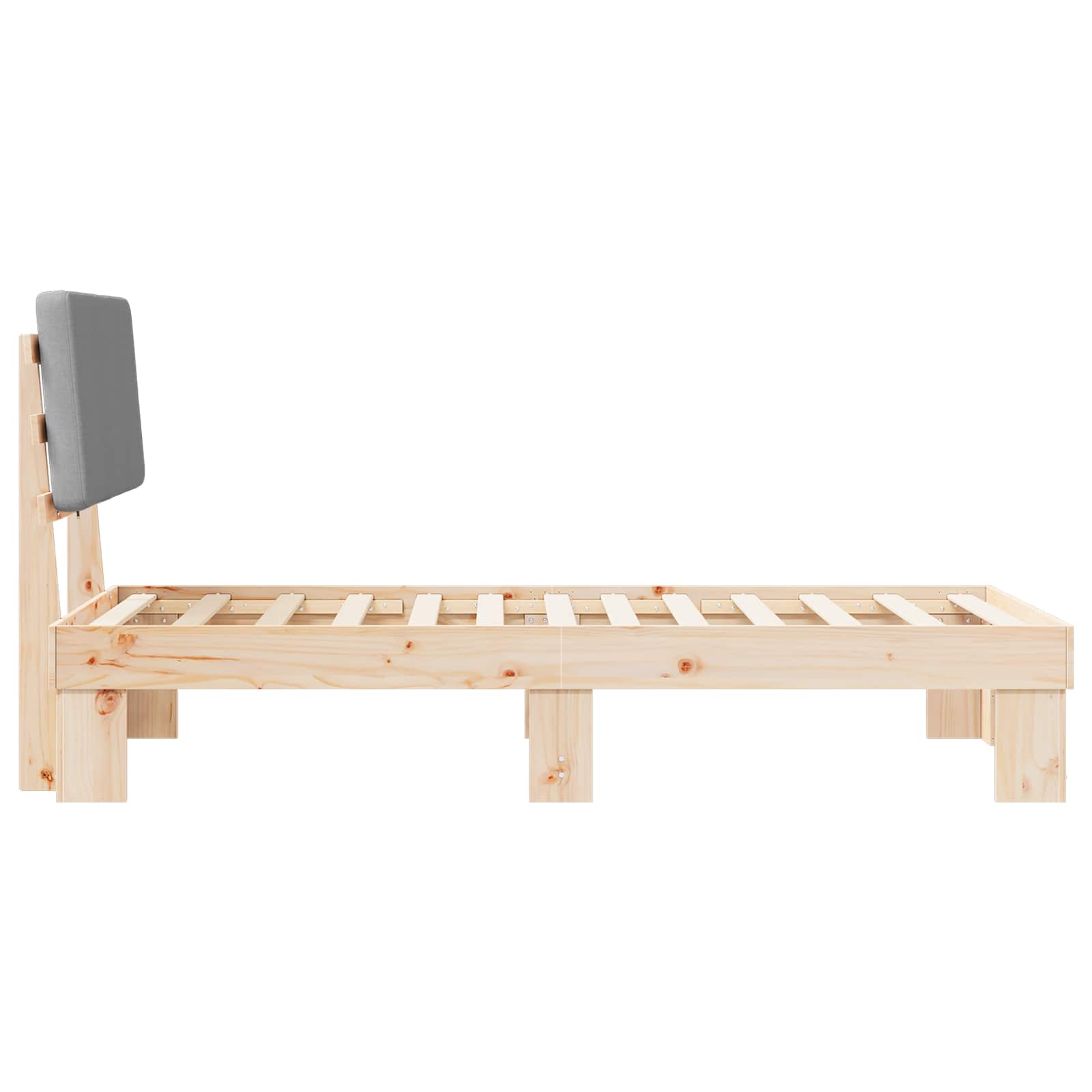Bettgestell mit gepolstertem Kopfteil Hellgrau 200 x 200 cm