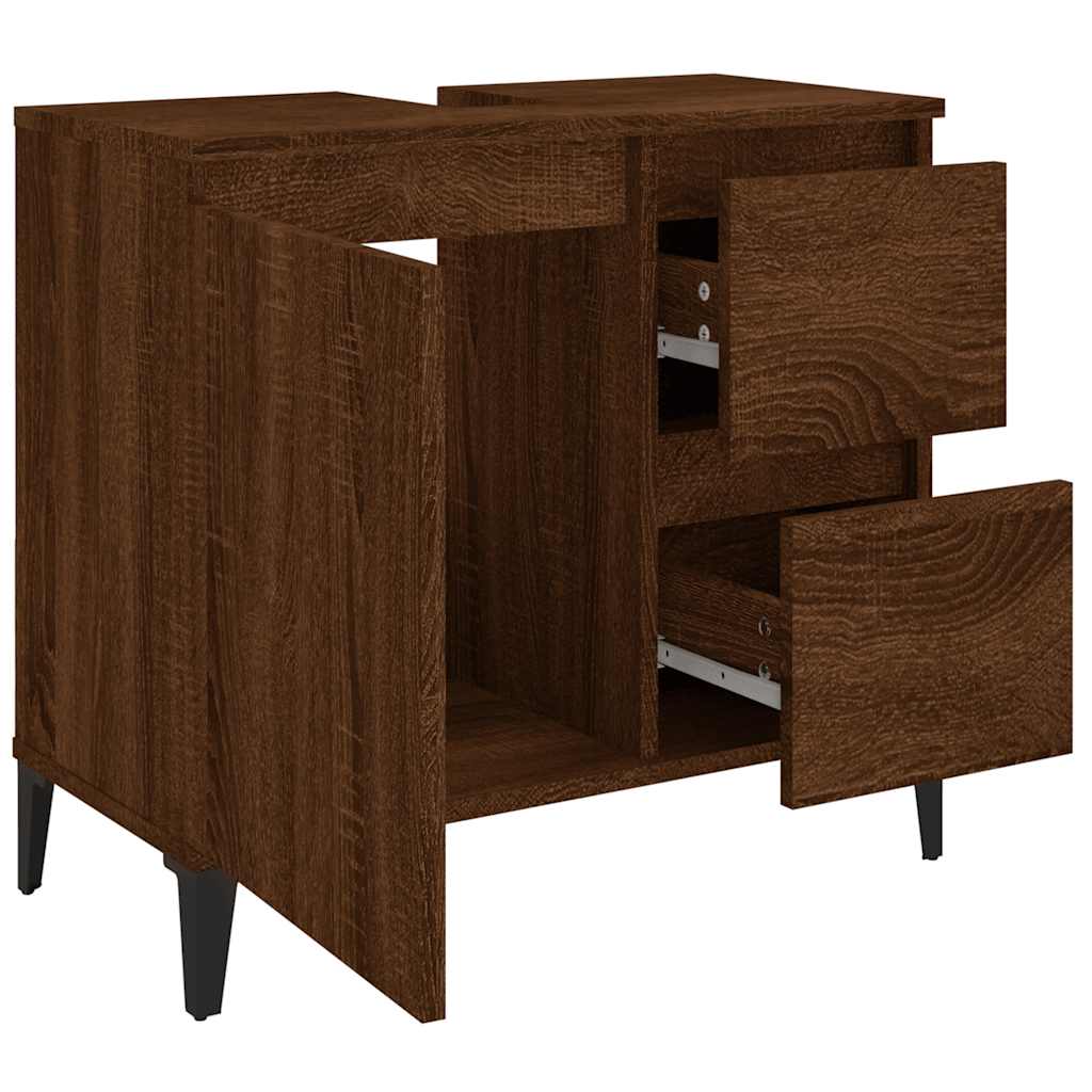 Badschrank Weiß 65x33x60 cm Holzwerkstoff