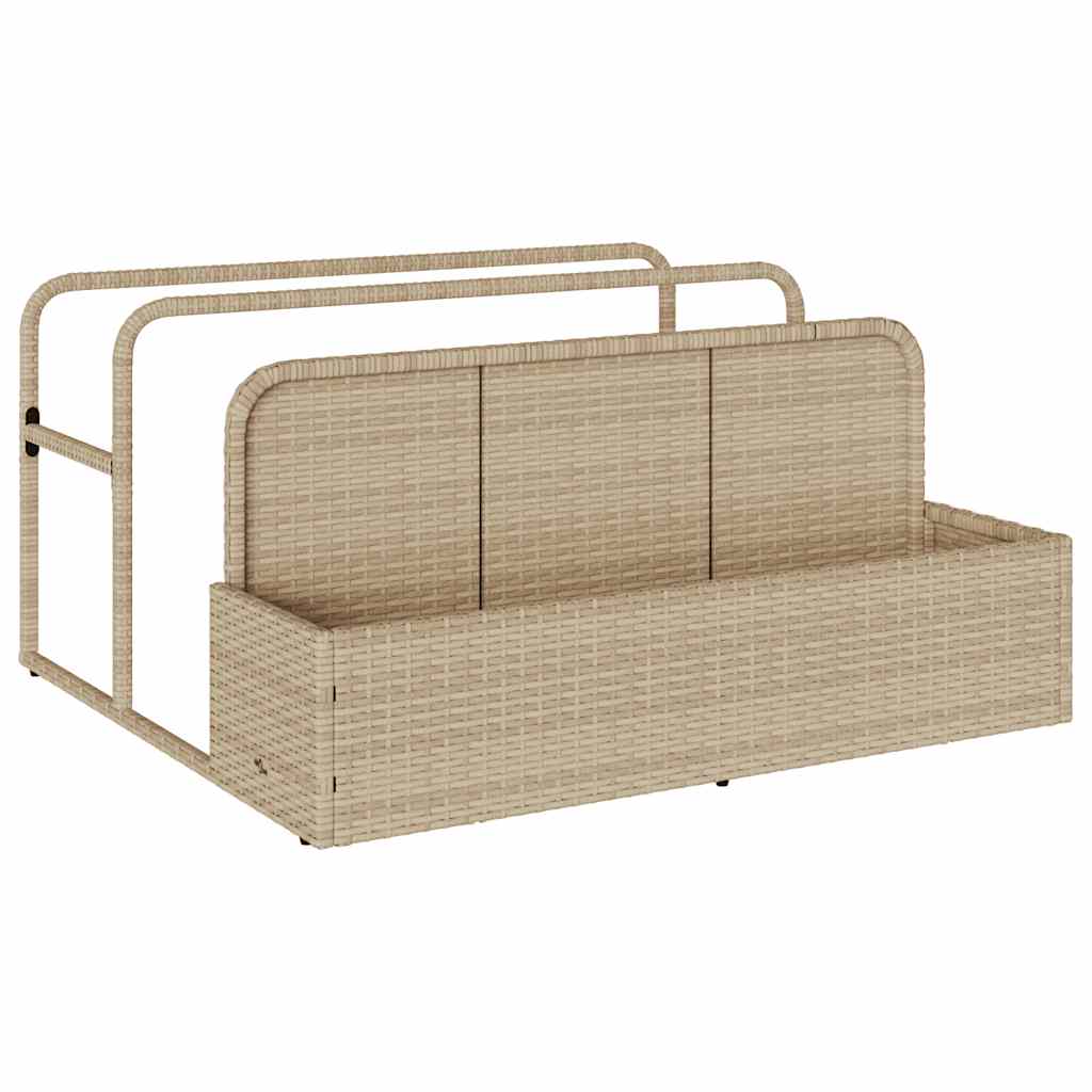 Pool Aufbewahrungsbehälter Schwarz 110x100x57 cm Poly Rattan