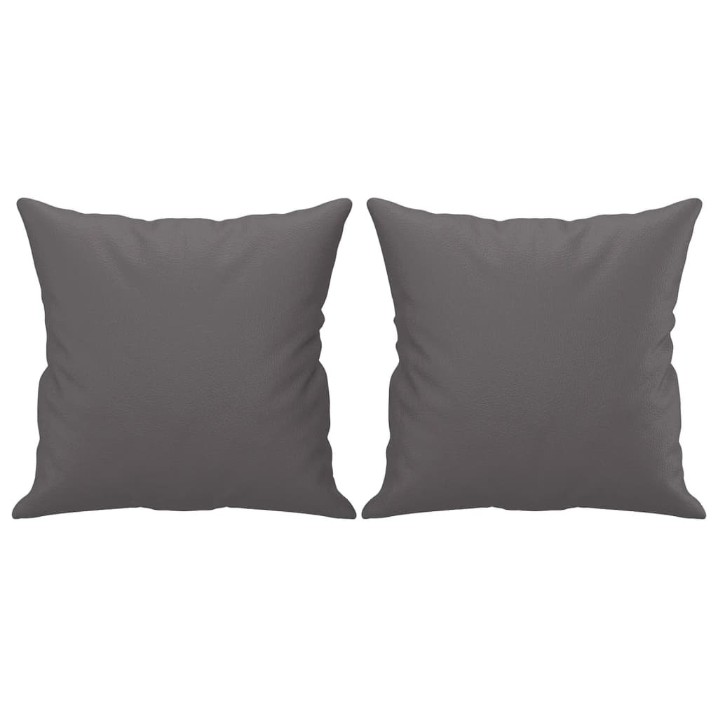 2-Sitzer-Sofa mit Zierkissen Creme 120 cm Kunstleder