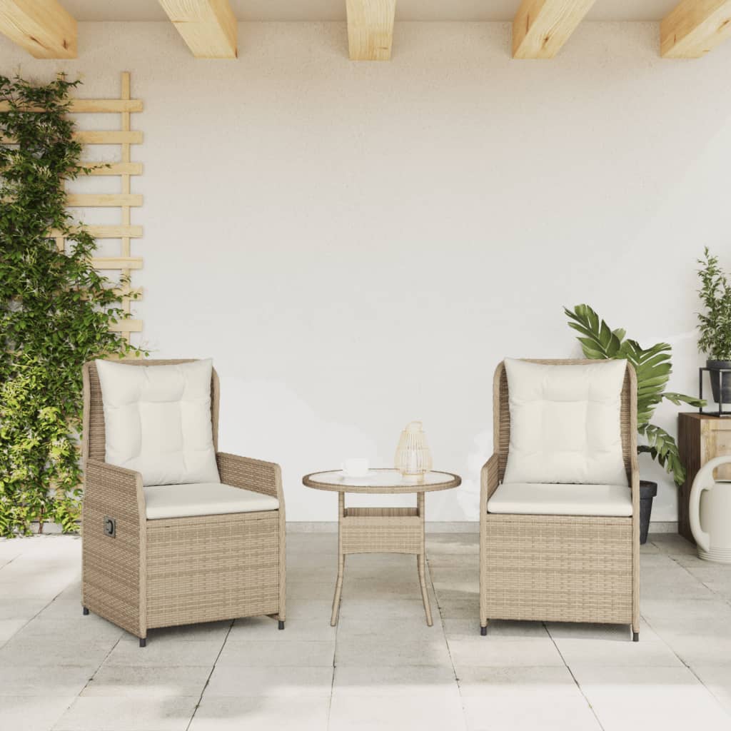 Gartensessel 2 Stk. Verstellbar Schwarz Poly Rattan