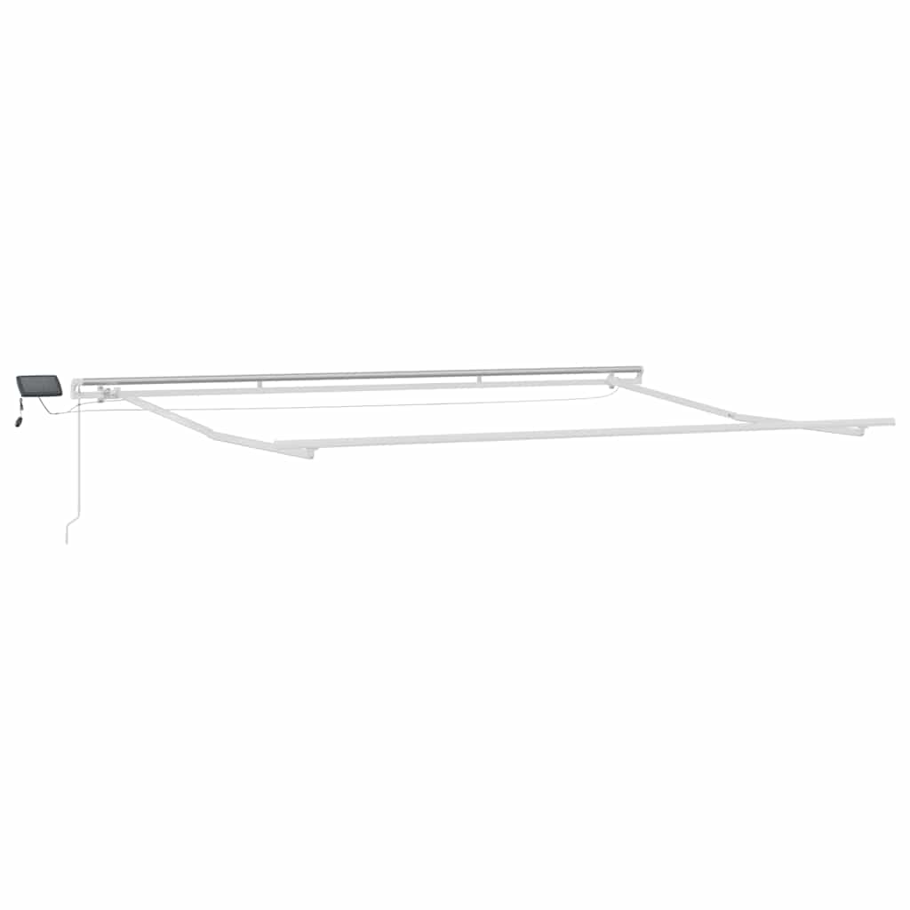 Markise Manuell Einziehbar mit LED 300x250 cm Blau und Weiß