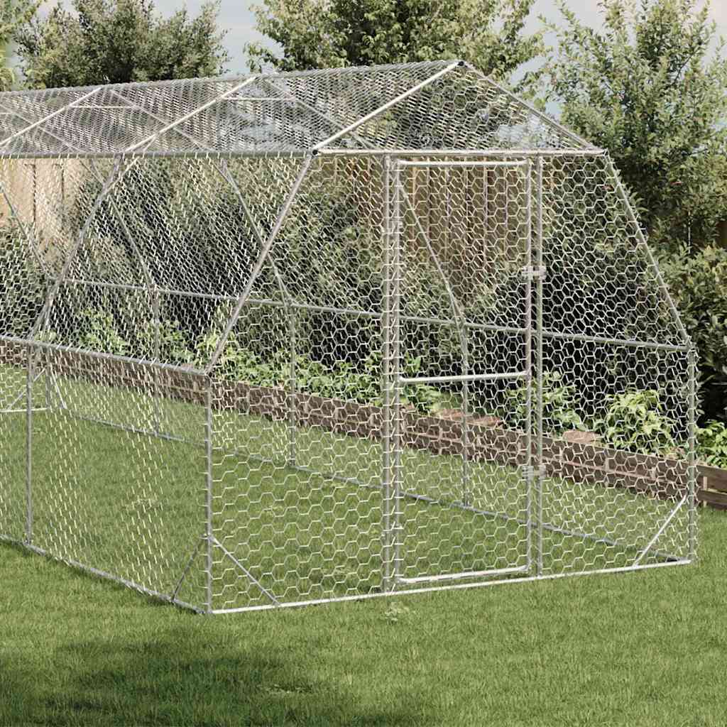 Hühnerstall 2,5x4x2,25 m Verzinkter Stahl