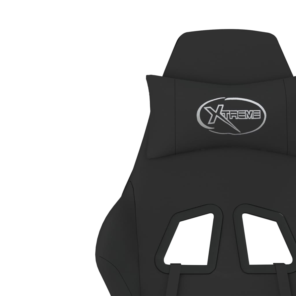 Gaming-Stuhl mit Massagefunktion Schwarz und Creme Stoff
