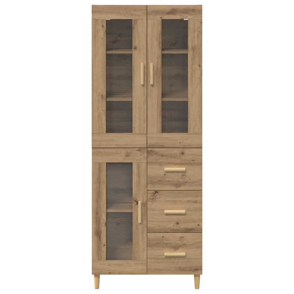 Highboard Altholz 69,5 x 34 x 180 cm Holzwerkstoff