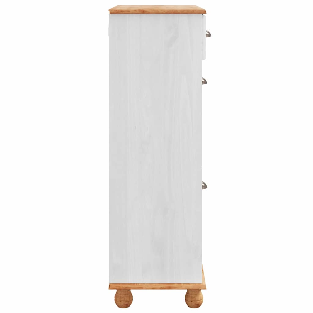 Schuhschrank ASKIM Braun 85 x 35 x 108 cm Massives Kiefernholz