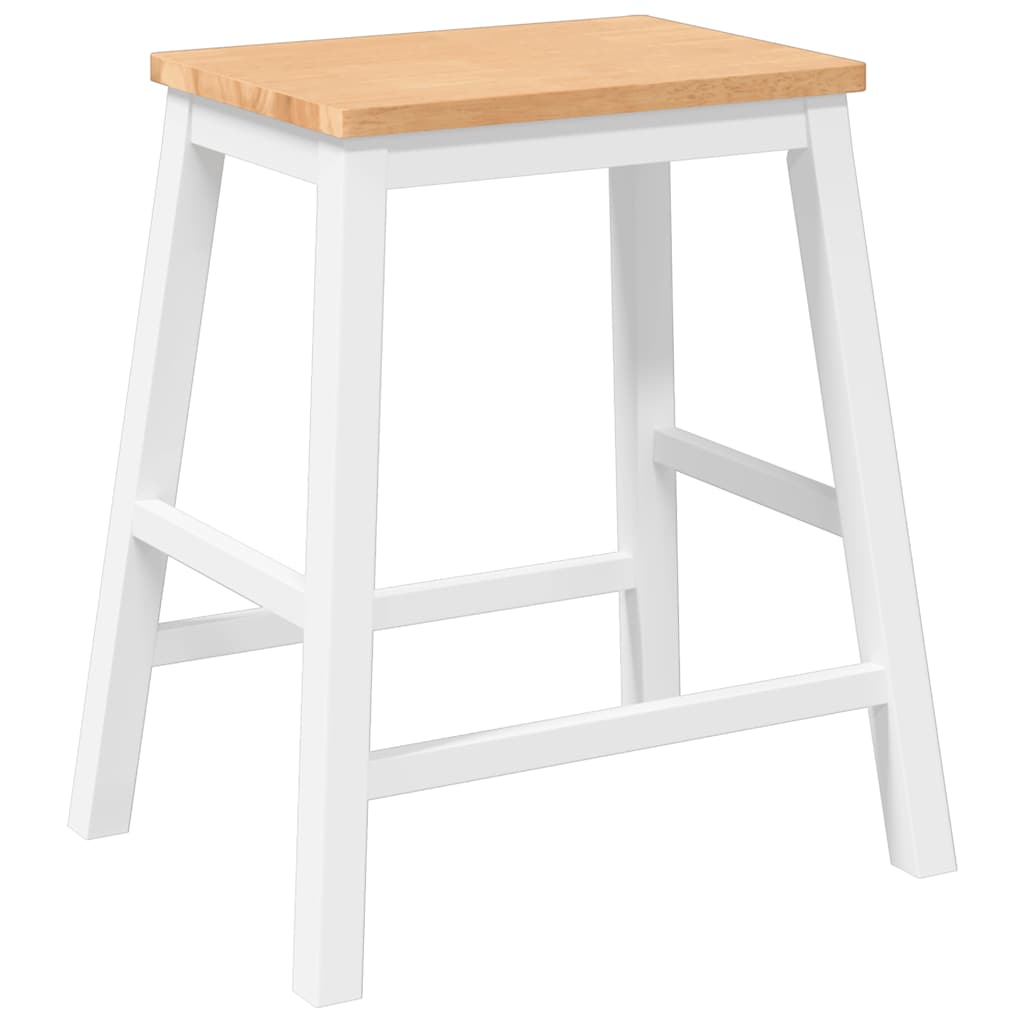 Barstühle mit Kissen 2 Stk. Braun Massivholz Gummibaum