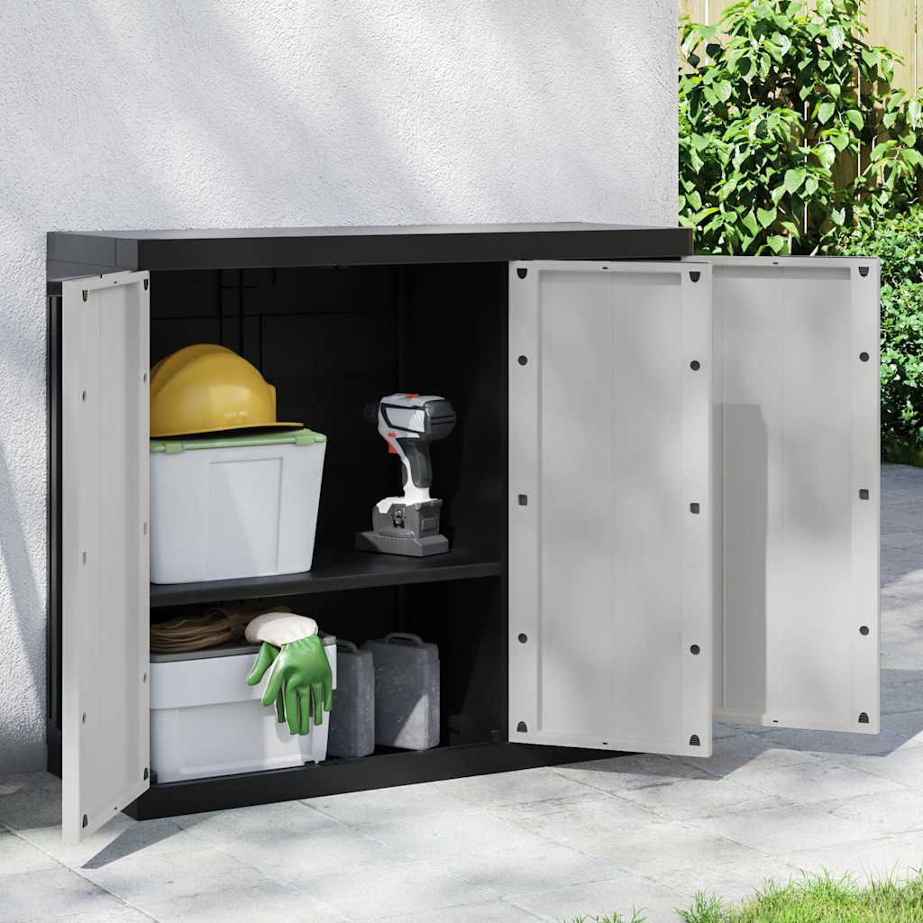 Gartenschrank Grau und Schwarz 65x37x85 cm PP
