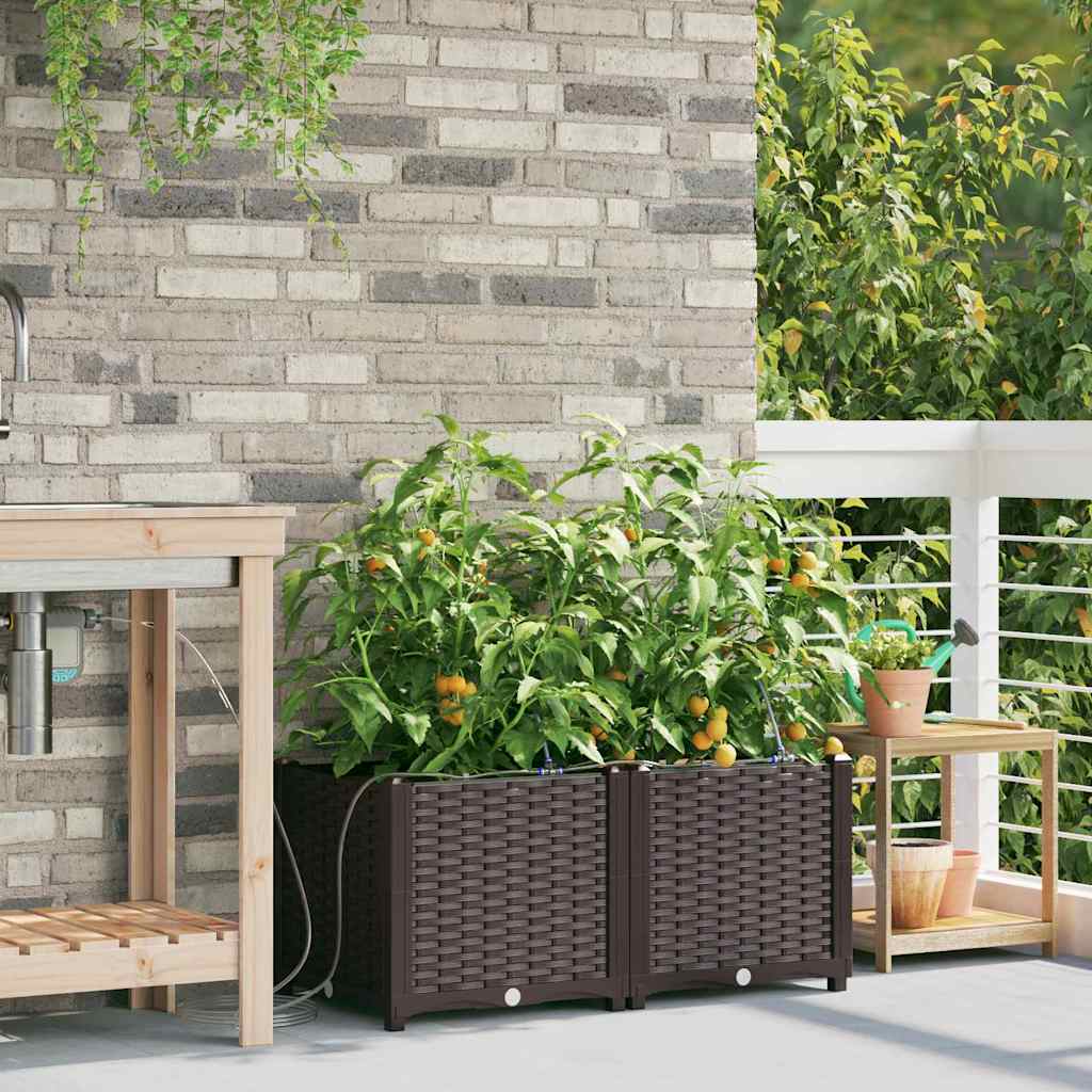 Garten-Pflanzgefäß 4 Stk. Braun 160 x 40 x 22 cm PP