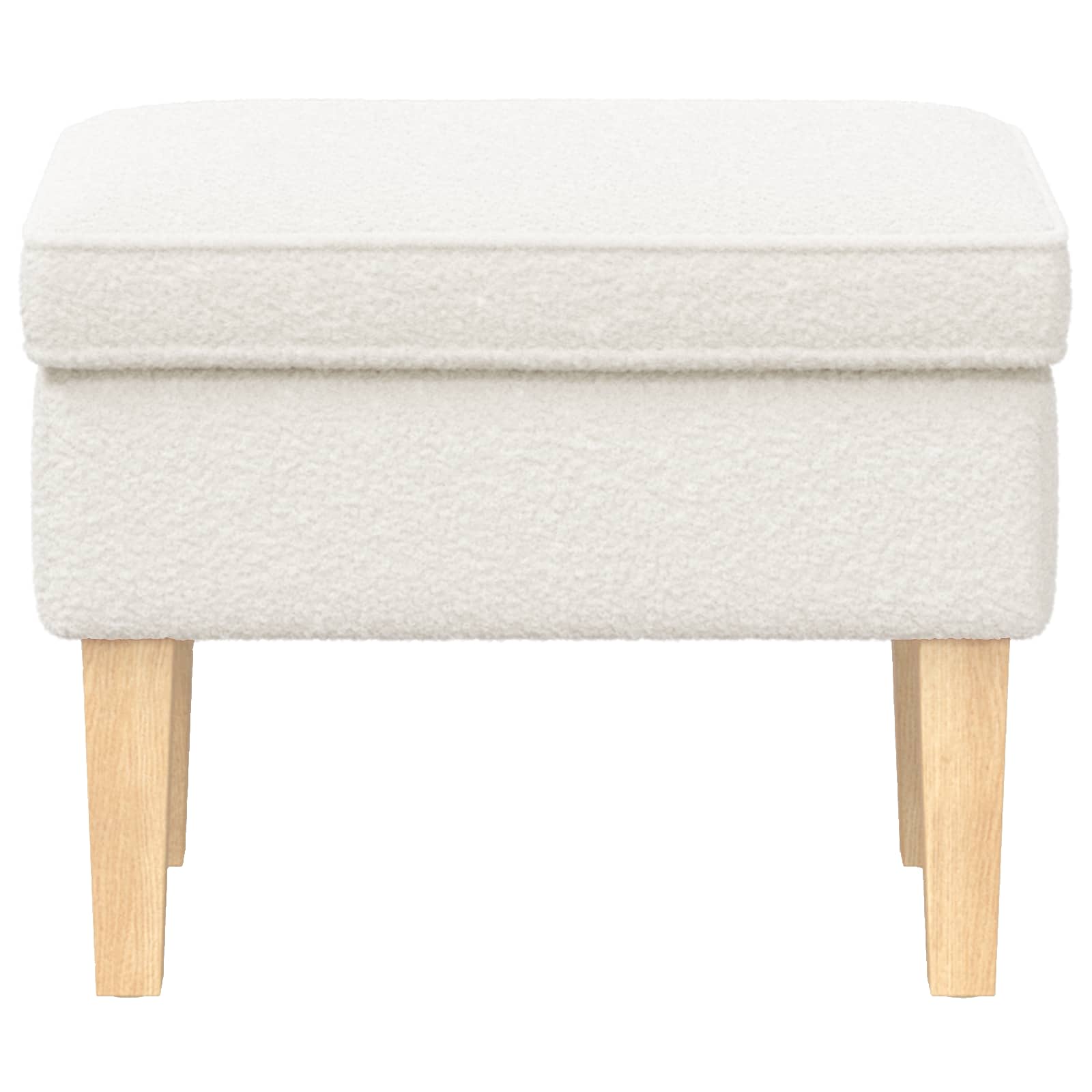 Hocker Creme 55 x 35 x 41 cm Bouclé