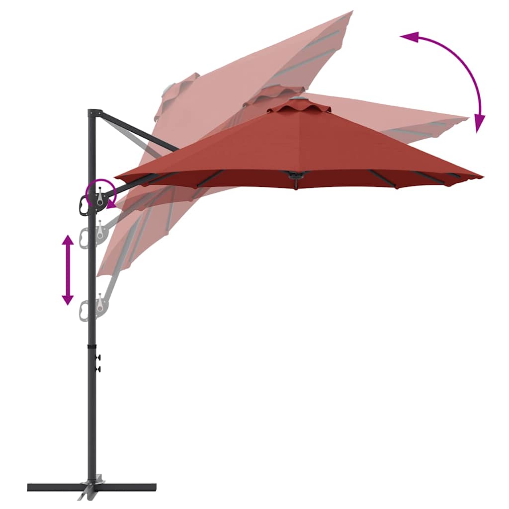 Sonnenschirm Sand 372 x 198 x 243 cm Polyester und Aluminium