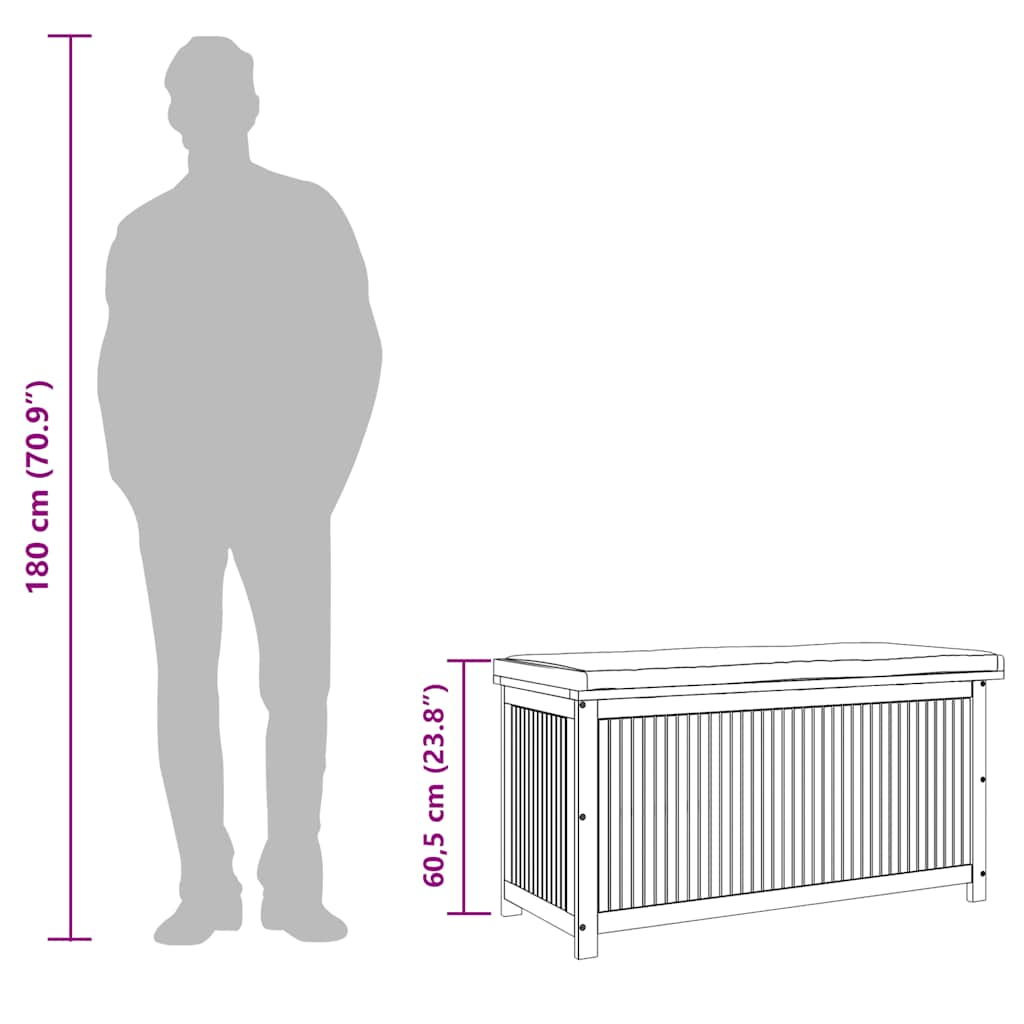 Outdoor-Kissenbox 60x50x61 cm Massivholz Akazie