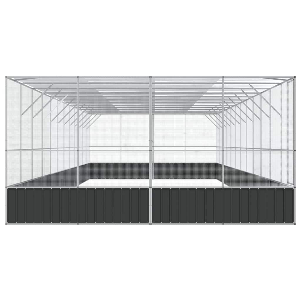 Voliere Silbern 210,5x107x212 cm Stahl