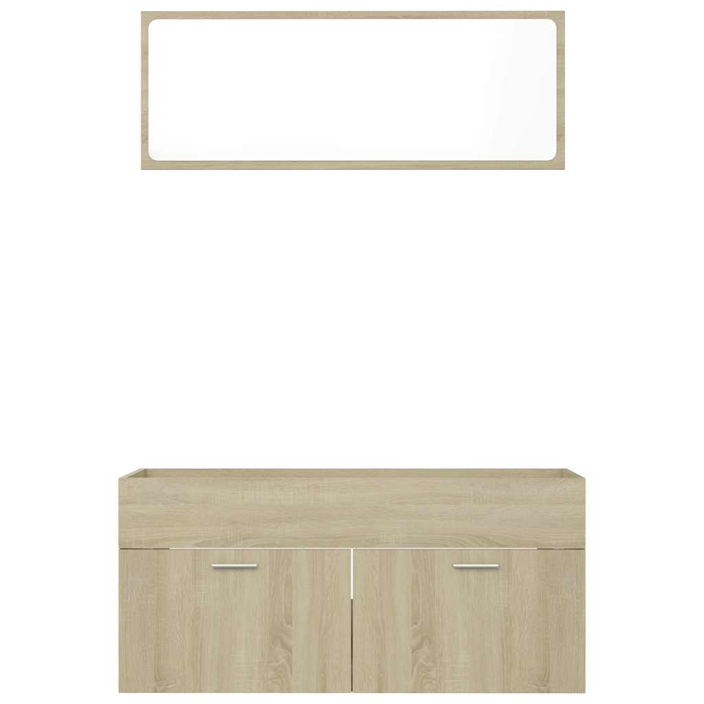 2-tlg. Badmöbel-Set Weiß Holzwerkstoff