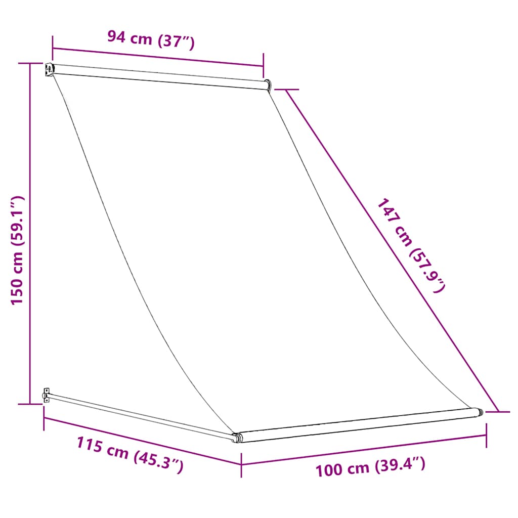Einziehbare Markise 150×150 cm Blau und Weiß