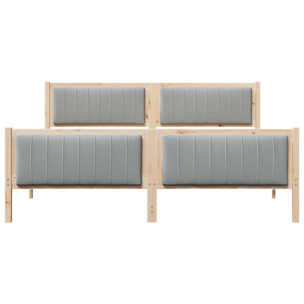 Bettgestell Braun und hellgrau 200 x 200 cm Massivholz Kiefer