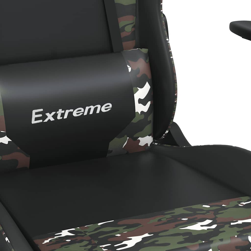 Gaming-Stuhl mit Massagefunktion Schwarz und Blau Kunstleder