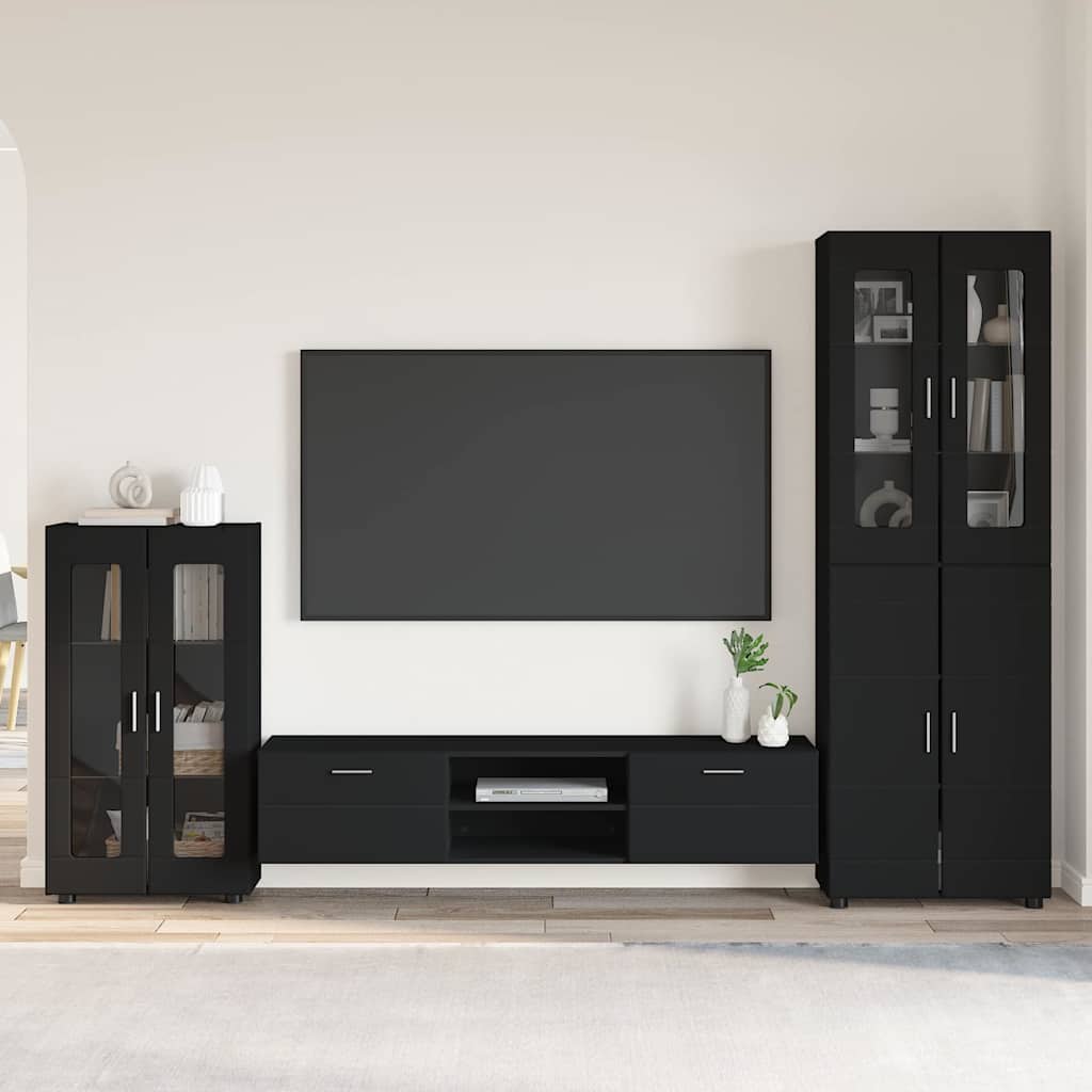 Highboard mit Regal FLORIN Weiß 60 x 35 x 182 cm Holzwerkstoff