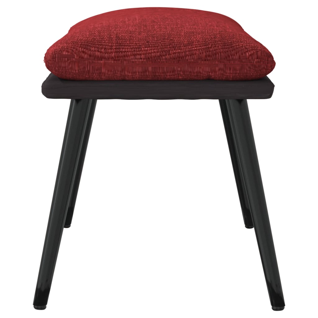 Fußhocker Hellgrau 45x29,5x35 cm Stoff und Kunstleder