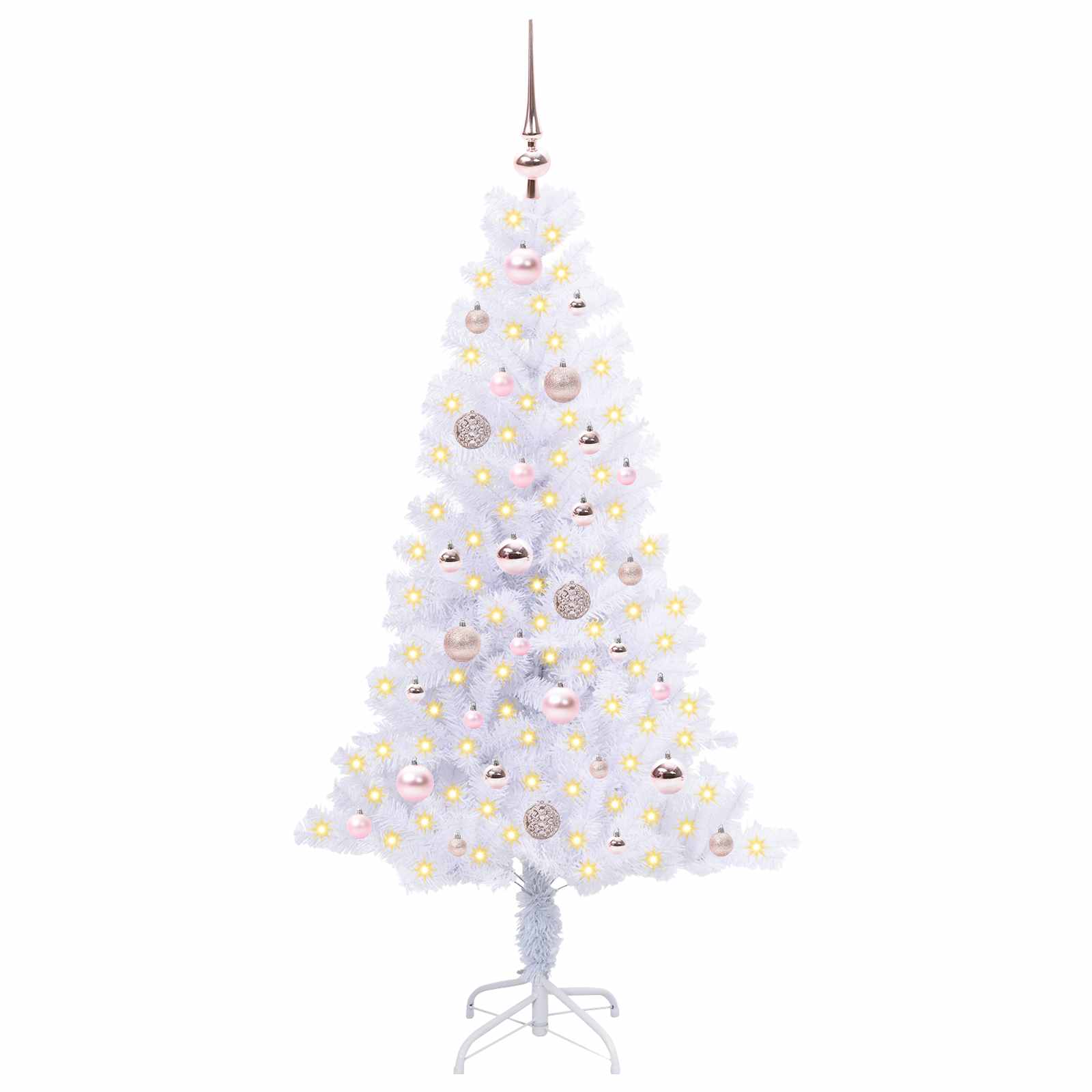 Künstlicher Weihnachtsbaum Weiß 120 cm PVC und Stahl