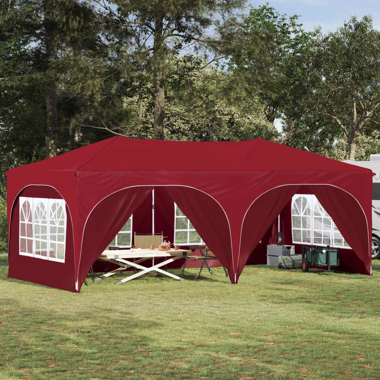 Pop-up Partyzelt 575 x 288 x 245 cm Creme Oxford-Stoff