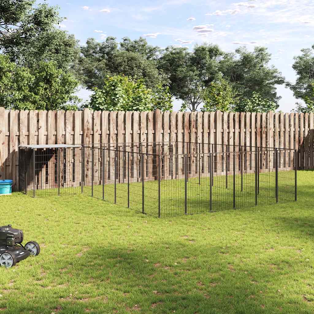 Hundezwinger Schwarz 6,05 m² Stahl